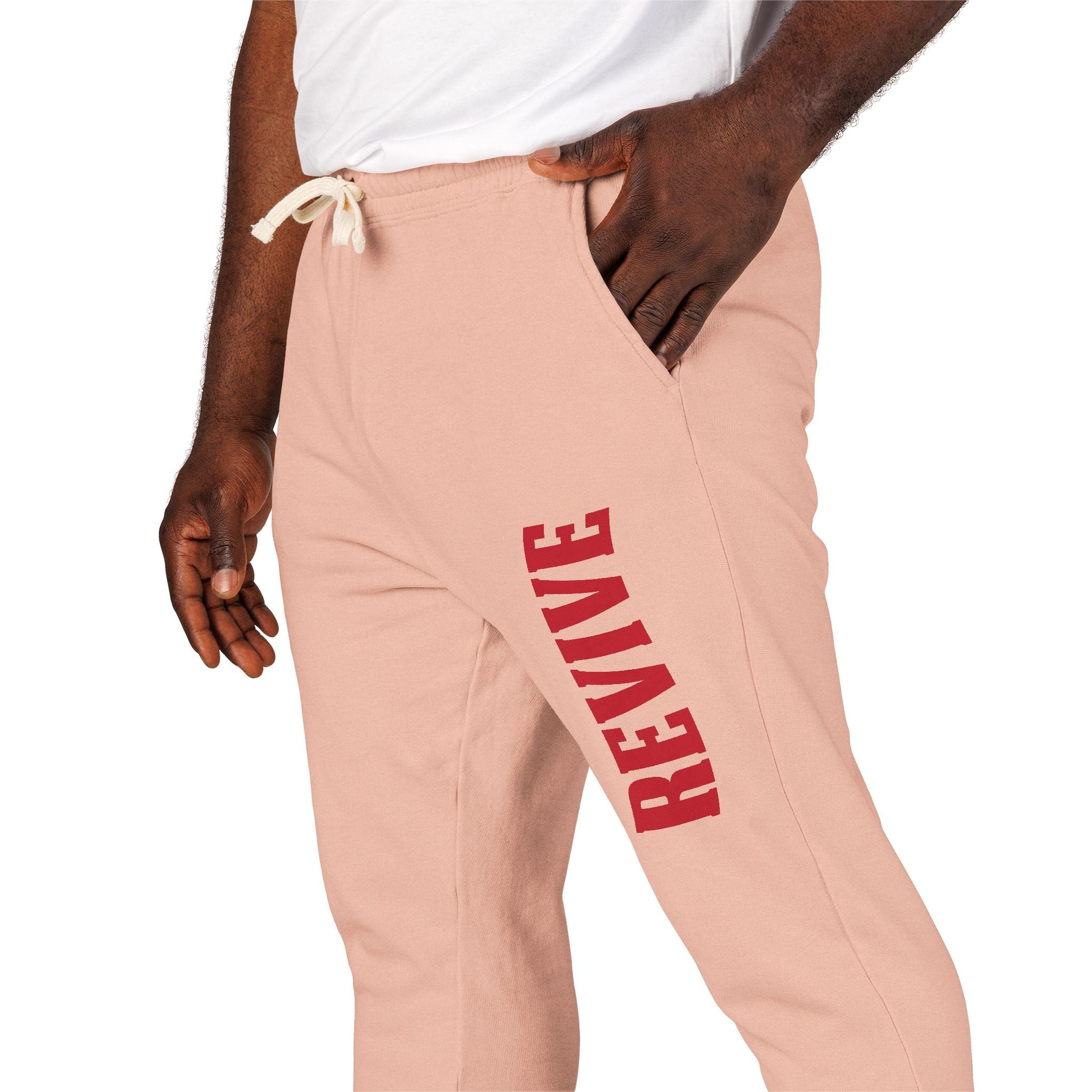 Cozy Fleece Sweatpants with Red Print