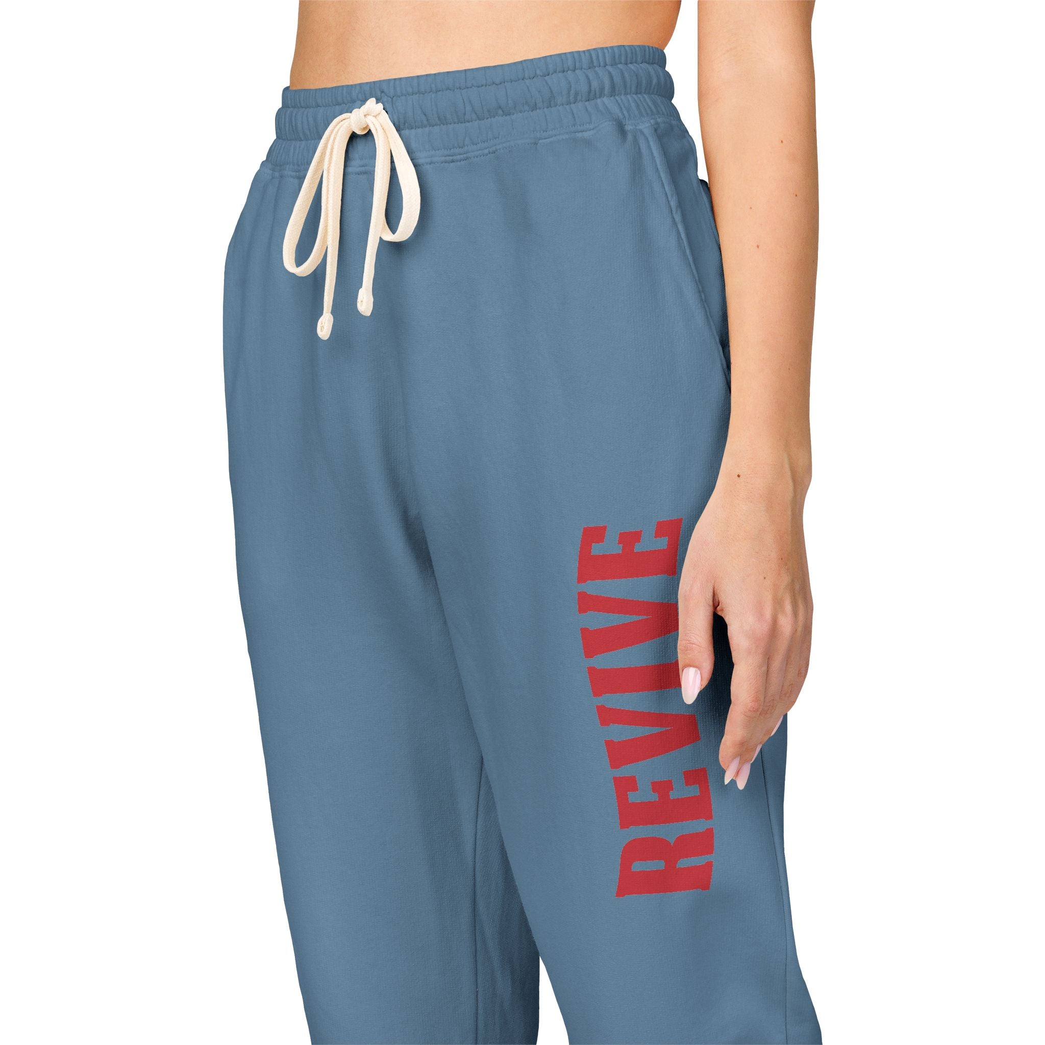 Cozy Fleece Sweatpants with Red Print