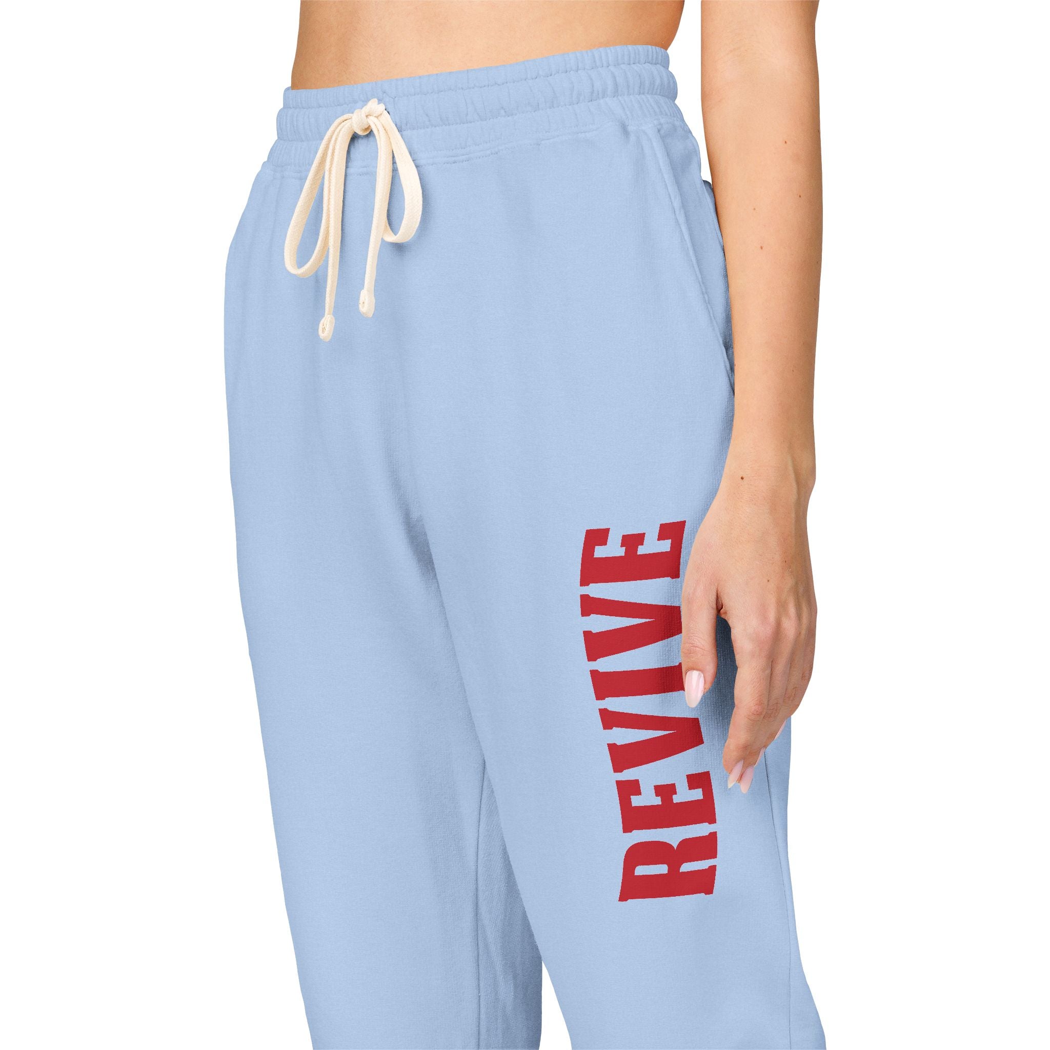 Cozy Fleece Sweatpants with Red Print