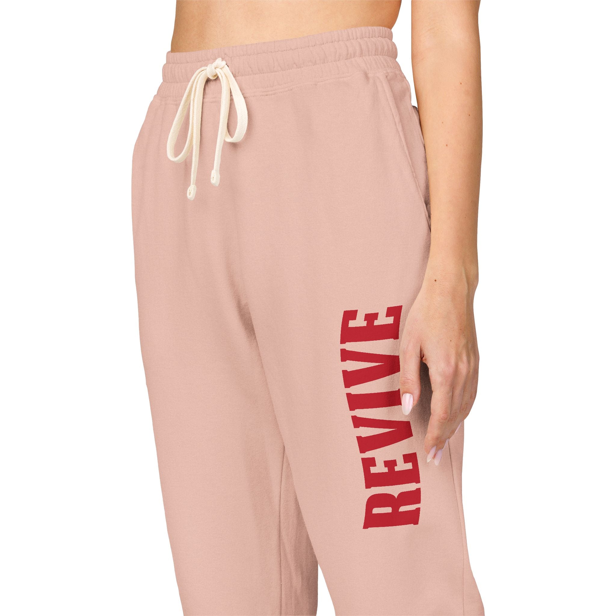 Cozy Fleece Sweatpants with Red Print