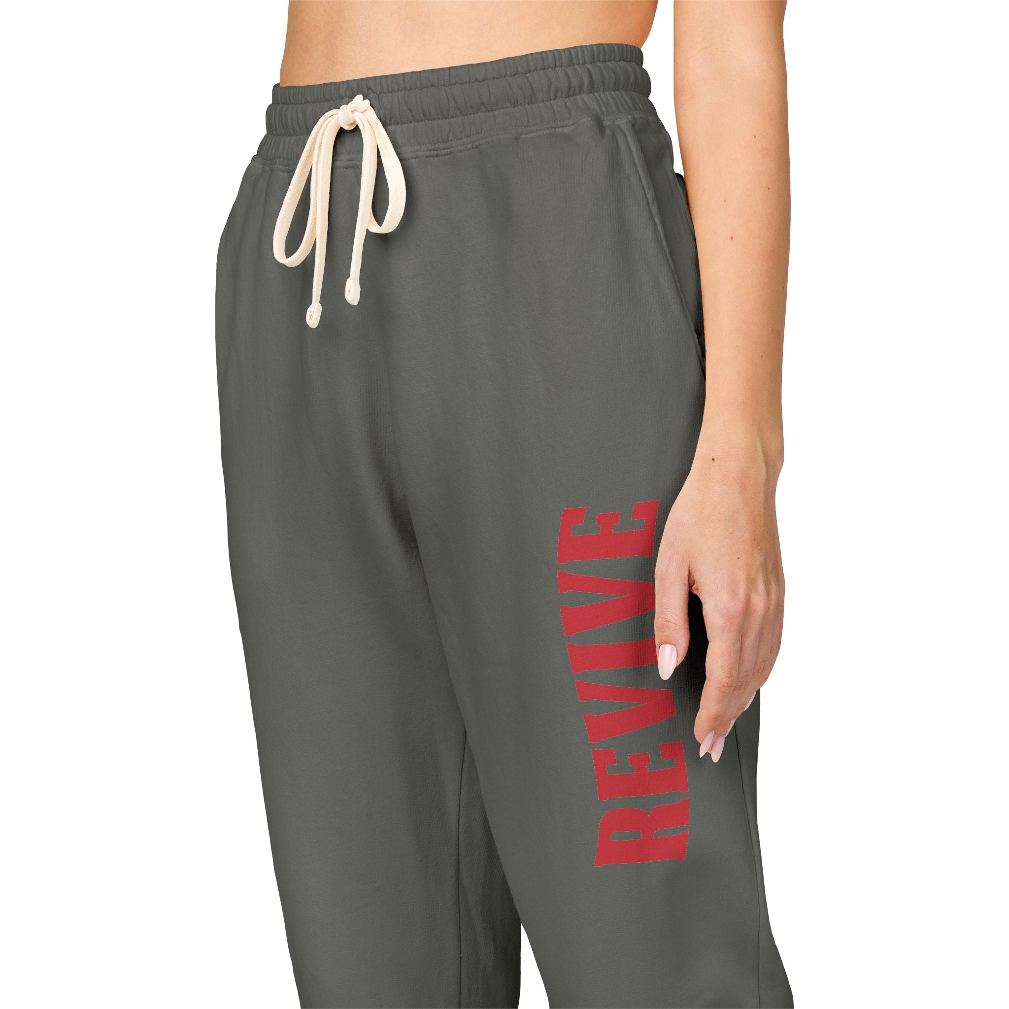 Cozy Fleece Sweatpants with Red Print