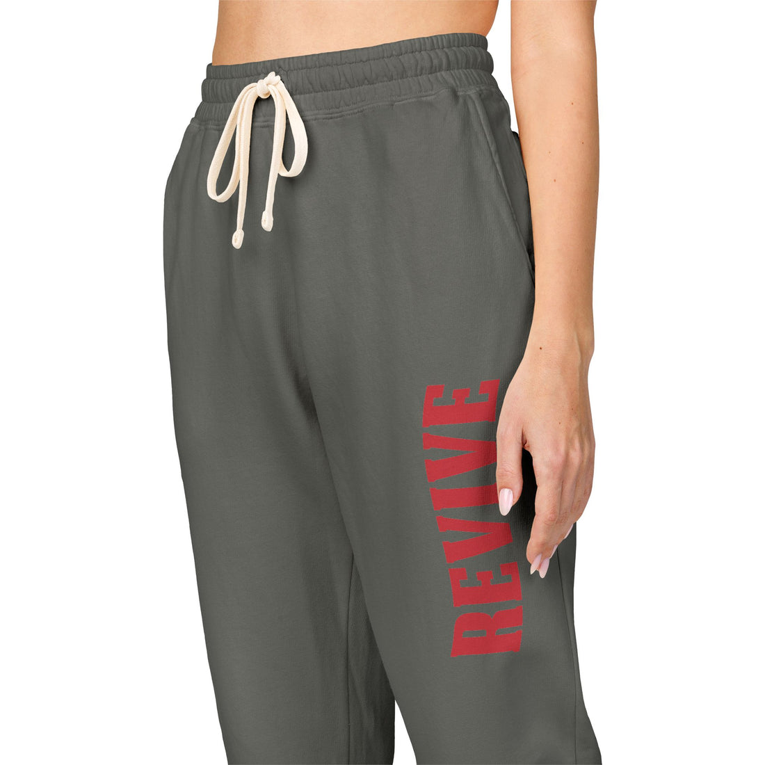 Cozy Fleece Sweatpants with Red Print
