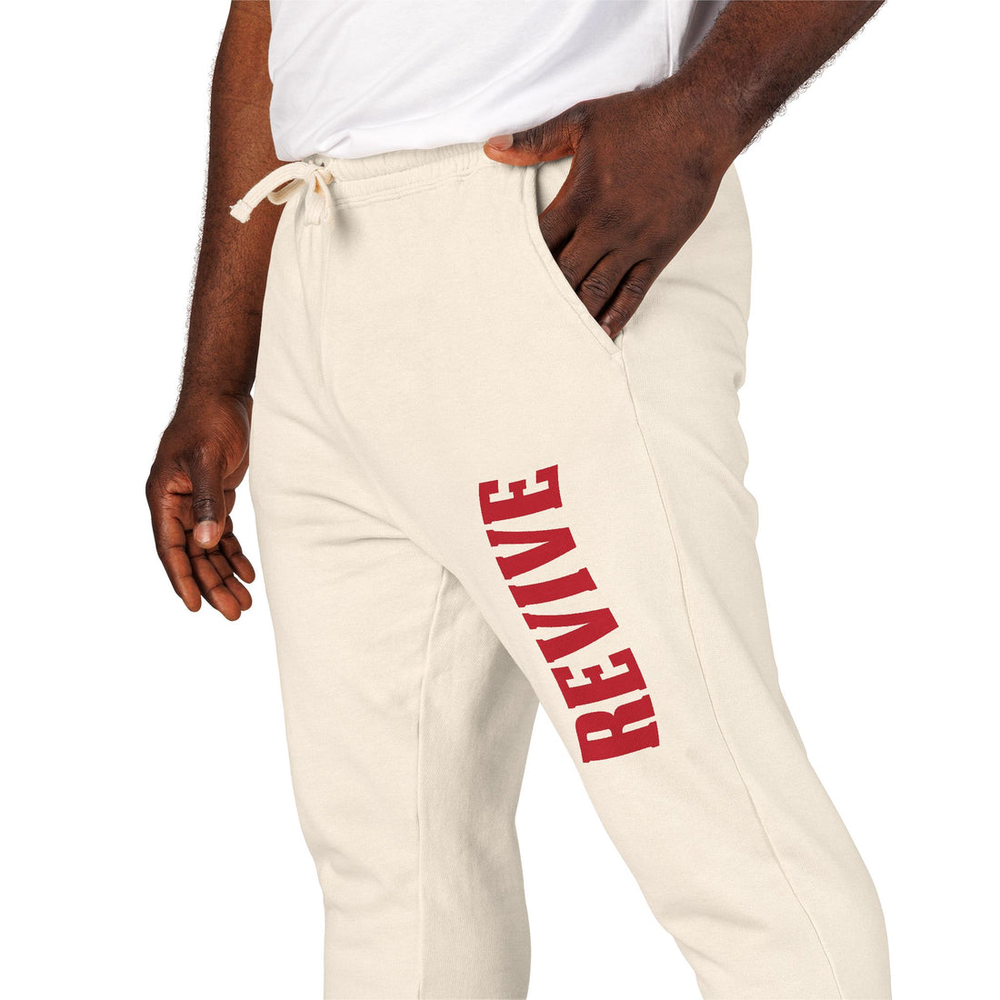 Cozy Fleece Sweatpants with Red Print