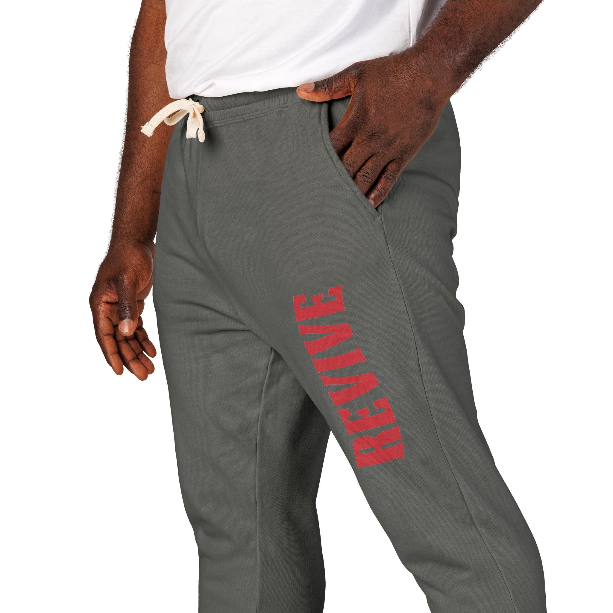 Cozy Fleece Sweatpants with Red Print