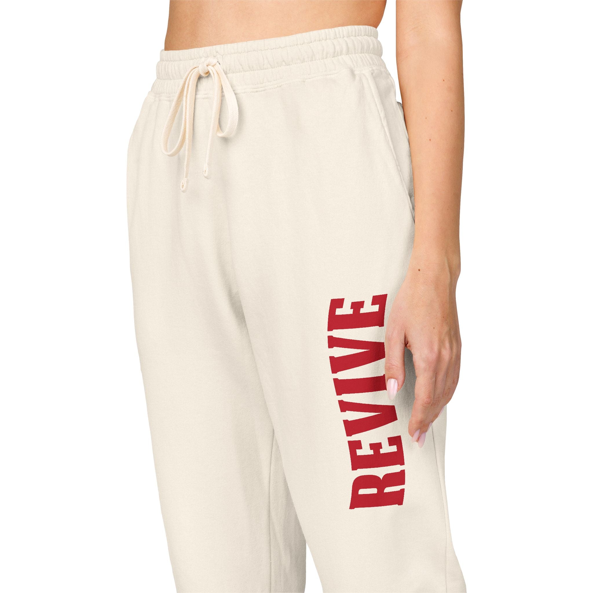 Cozy Fleece Sweatpants with Red Print