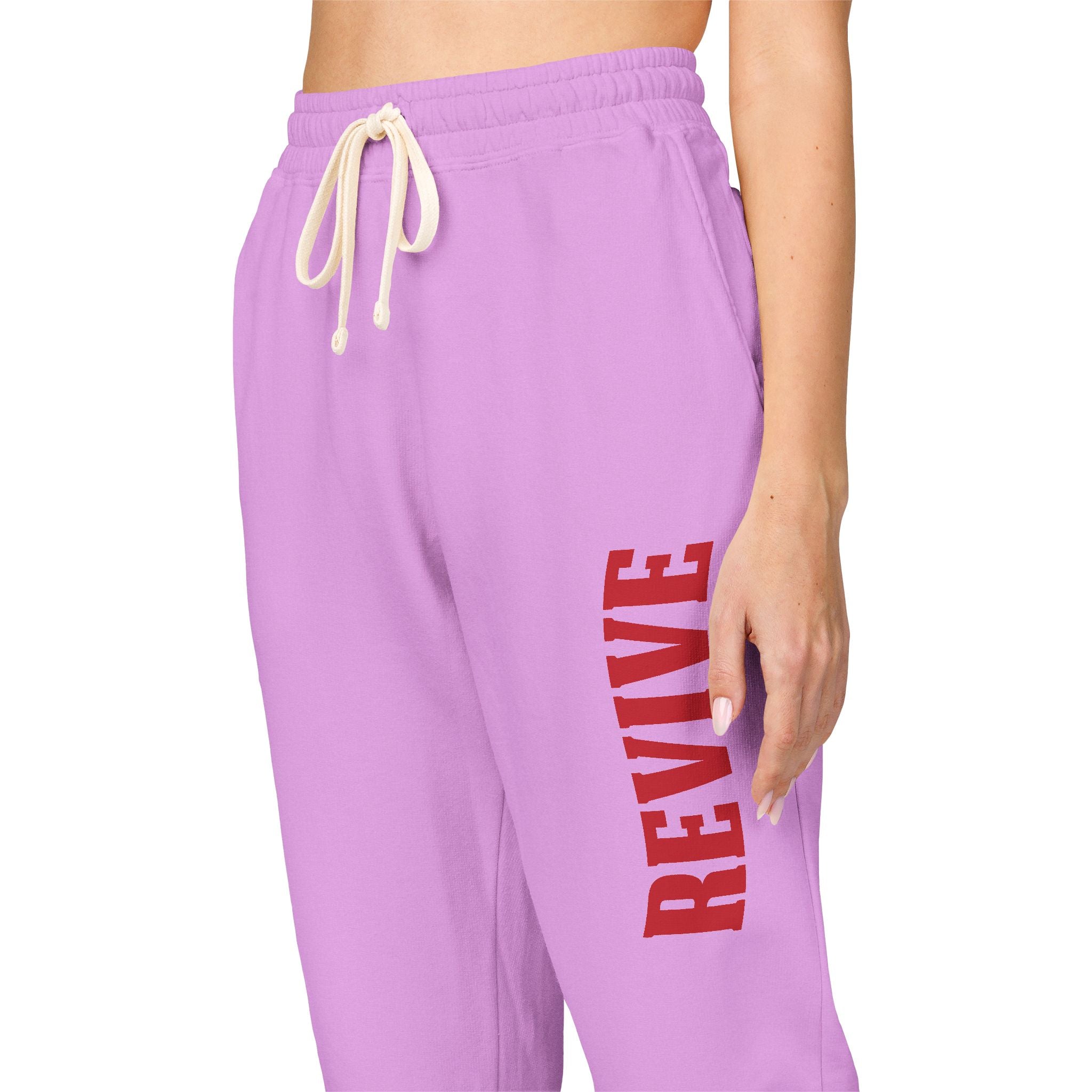 Cozy Fleece Sweatpants with Red Print