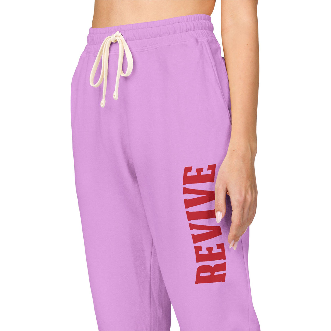 Cozy Fleece Sweatpants with Red Print