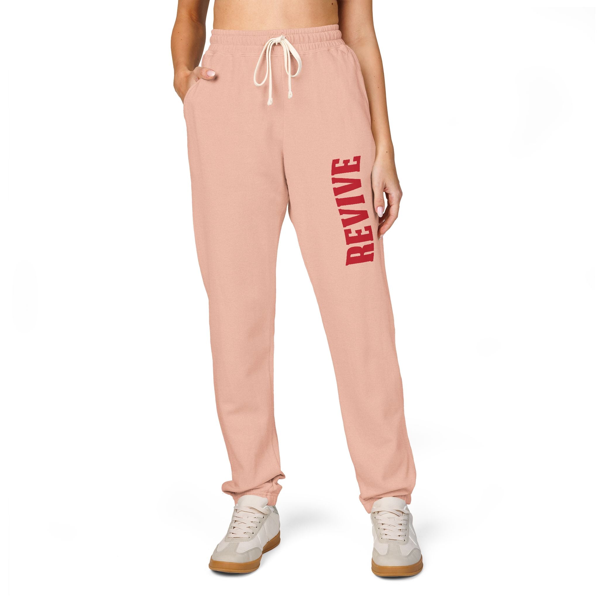 Cozy Fleece Sweatpants with Red Print
