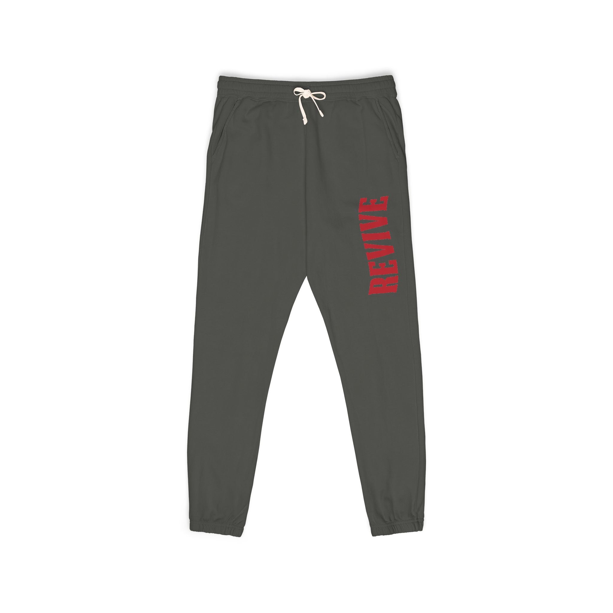 Cozy Fleece Sweatpants with Red Print