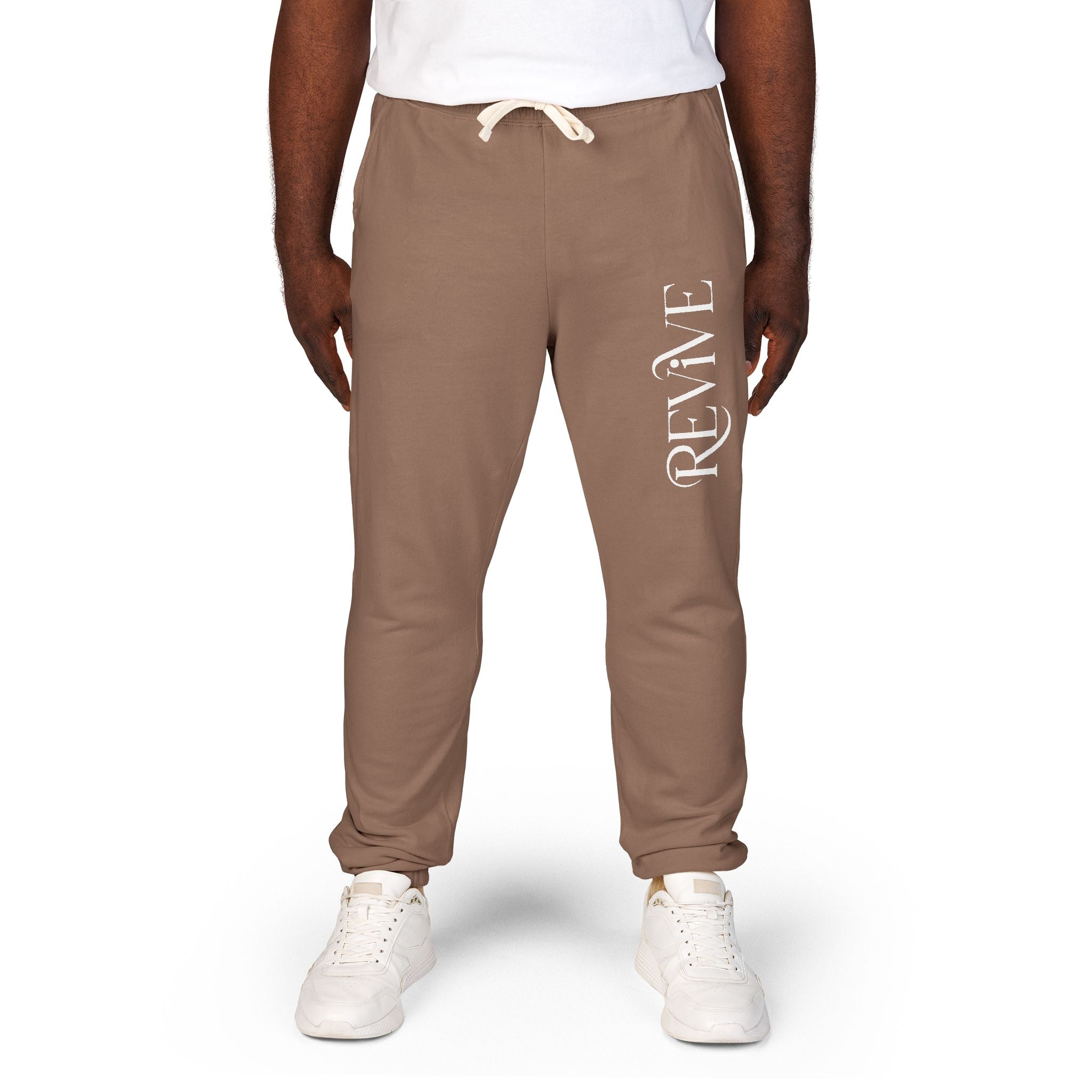 Garment-Dyed Fleece Sweatpants with Unique Print